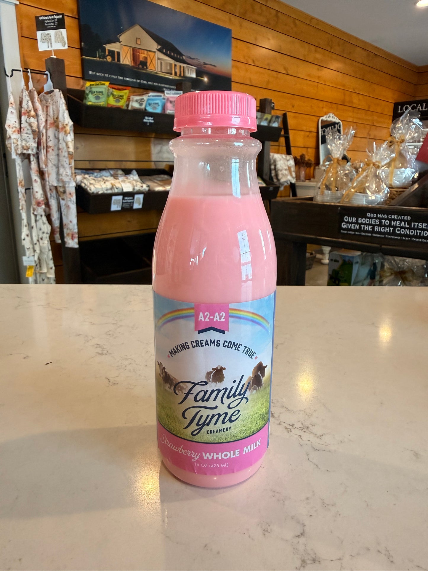 PRE-ORDER: Family Tyme Creamery Strawberry Milk 16 OZ.