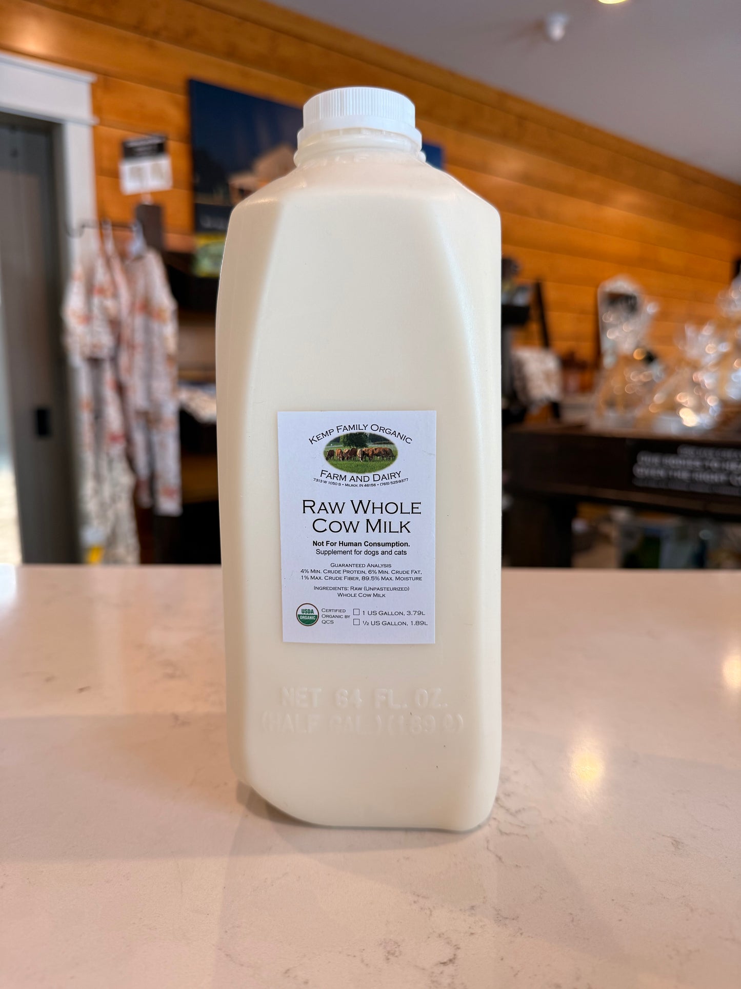 PRE-ORDER: Kemp Family Organic Farms - Raw Milk 1/2 Gallon (Pet)